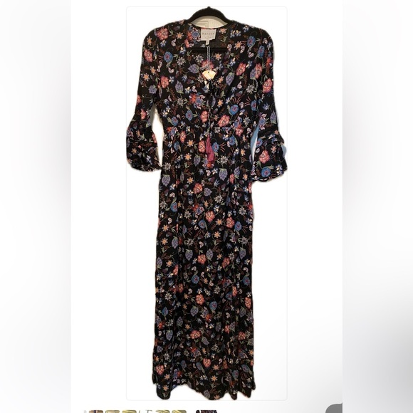 Hayden Women’s Maxi Boho Ruffled Sleeve Floral Rayon New medium - Picture 1 of 16